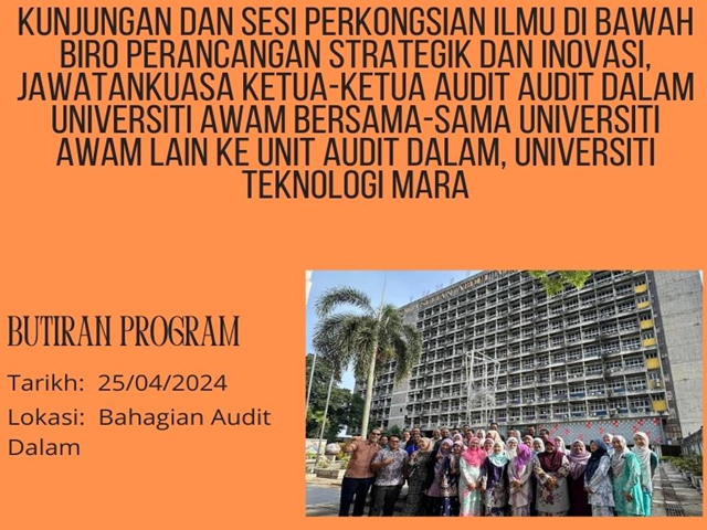 25/4/2024 - Kunjungan Biro Perancangan Strategik dan Inovasi JKAD Universiti Awam