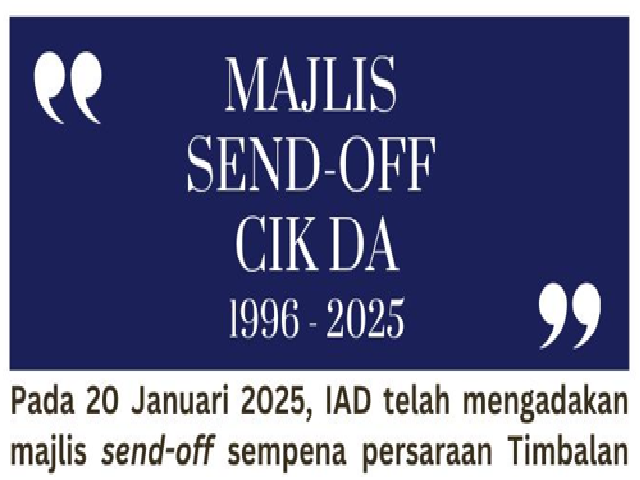 22/1/2025 - MAJLIS SEND OFF
